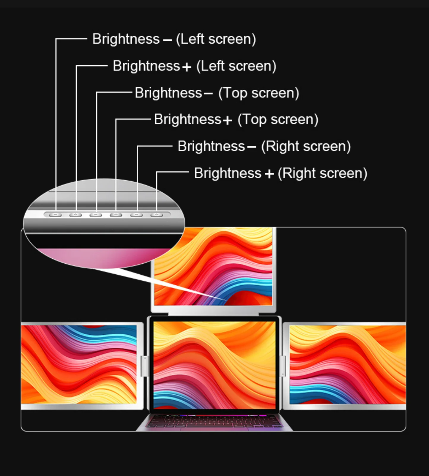 Hot 14 Inch 1920*1200 FHD 60HZ Plastic Quad Triple 16:10 LCD Monitor Portable Display Laptop Screen Extender