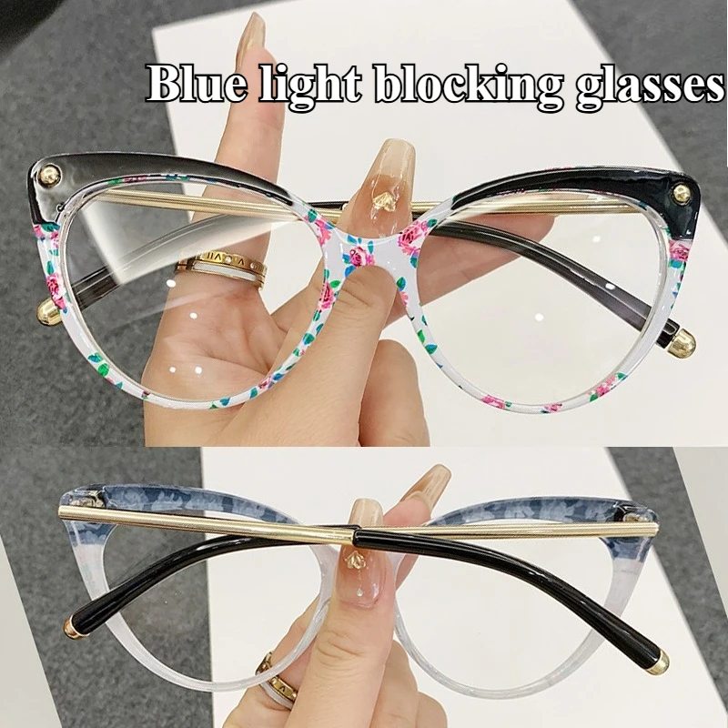Neue modische hochauflösende Anti-Blaulicht-Brille für Damen, ultraleichte und personalisierte flache Gläser