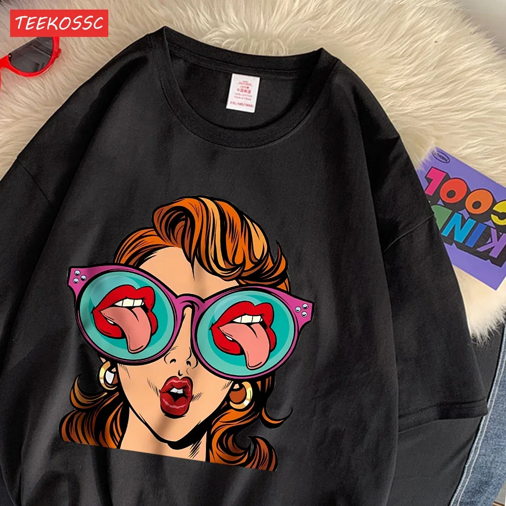 Casual  Women\'S T-Shirts Funny Comic American Women Printing Tops Oversize O-Neck Soft Short Sleeve Fashion Female Clothes