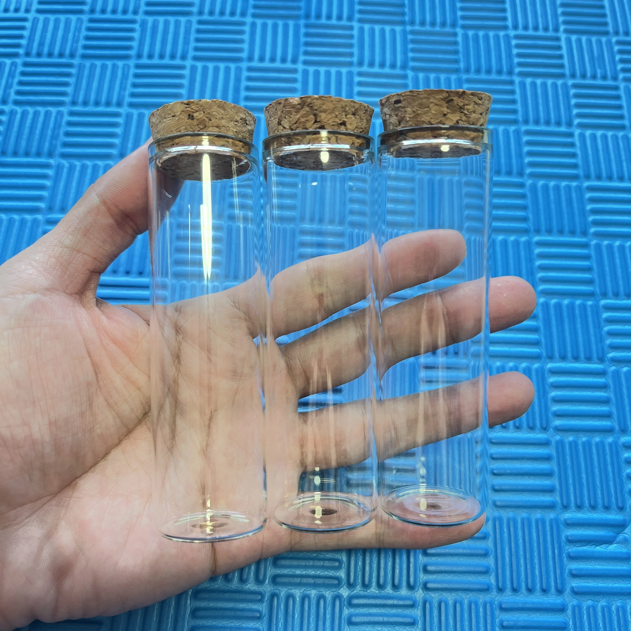 21 PCS Glass Jars 25*30*100mm 50ml Glass Test Tubes With Cork Stopper Wishing Glass Bottles for Art DIY Crafts