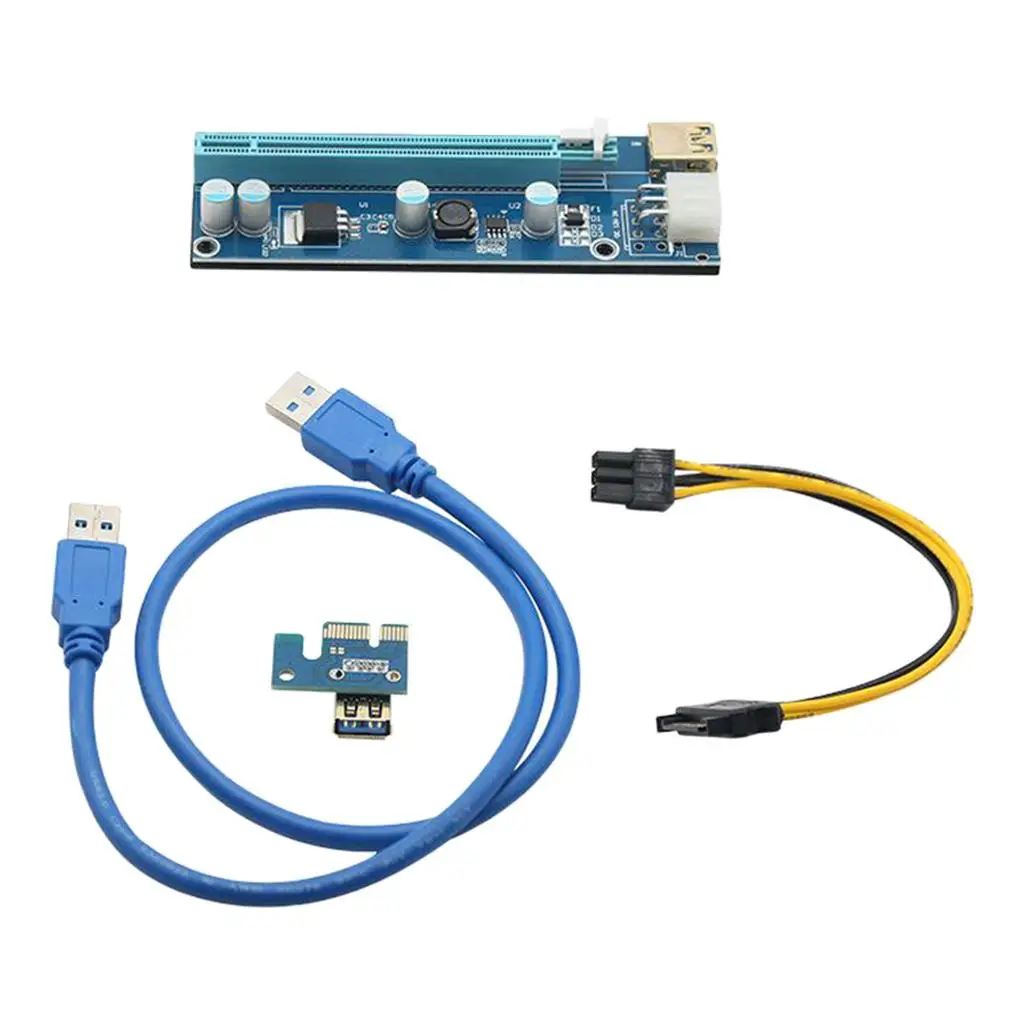 freneci 60cm Riser PCI-E Riser Card 009S PCI-E Pcie Express 1x hingga 16x Kabel USB