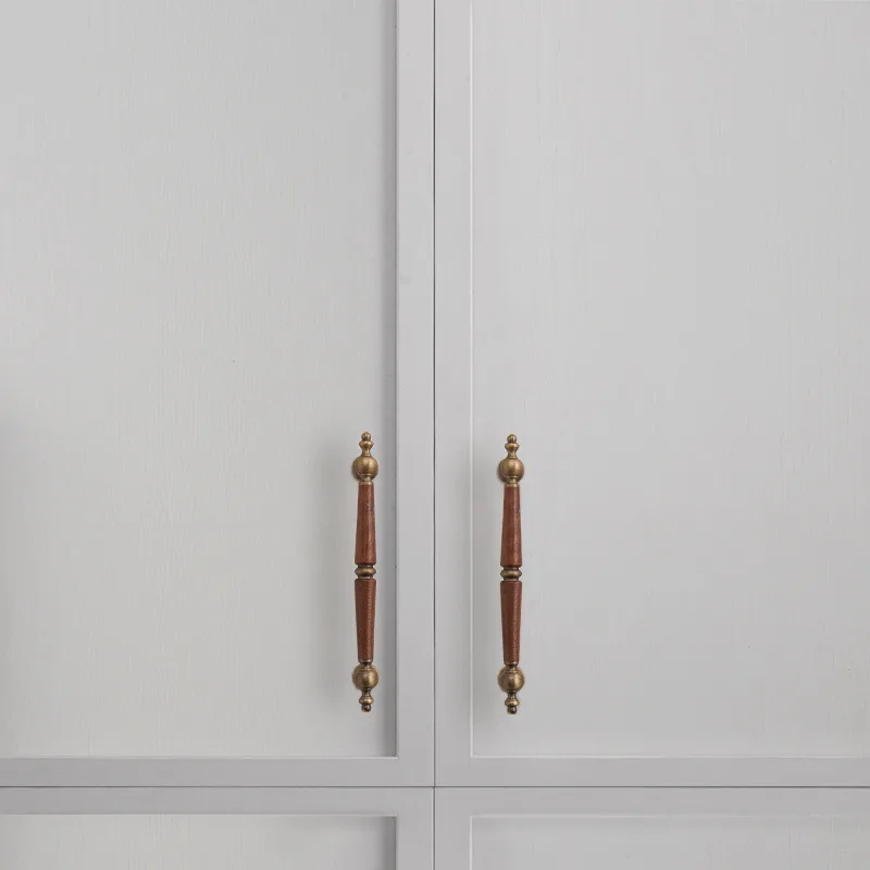 Fan Copper Xijiangyue Bronze Retro Log Style Furniture Cabinet Door Handle Drawer Brass Handle