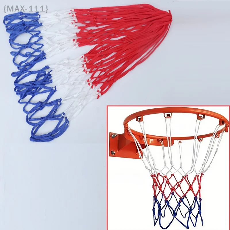 قطعة واحدة من شبكة كرة السلة المصنوعة من النايلون شديدة التحمل، شبكات دائرية بديلة للاستخدام الخارجي للبالغين، ملحقات كرة السلة من البولي بروبيلين بلونين