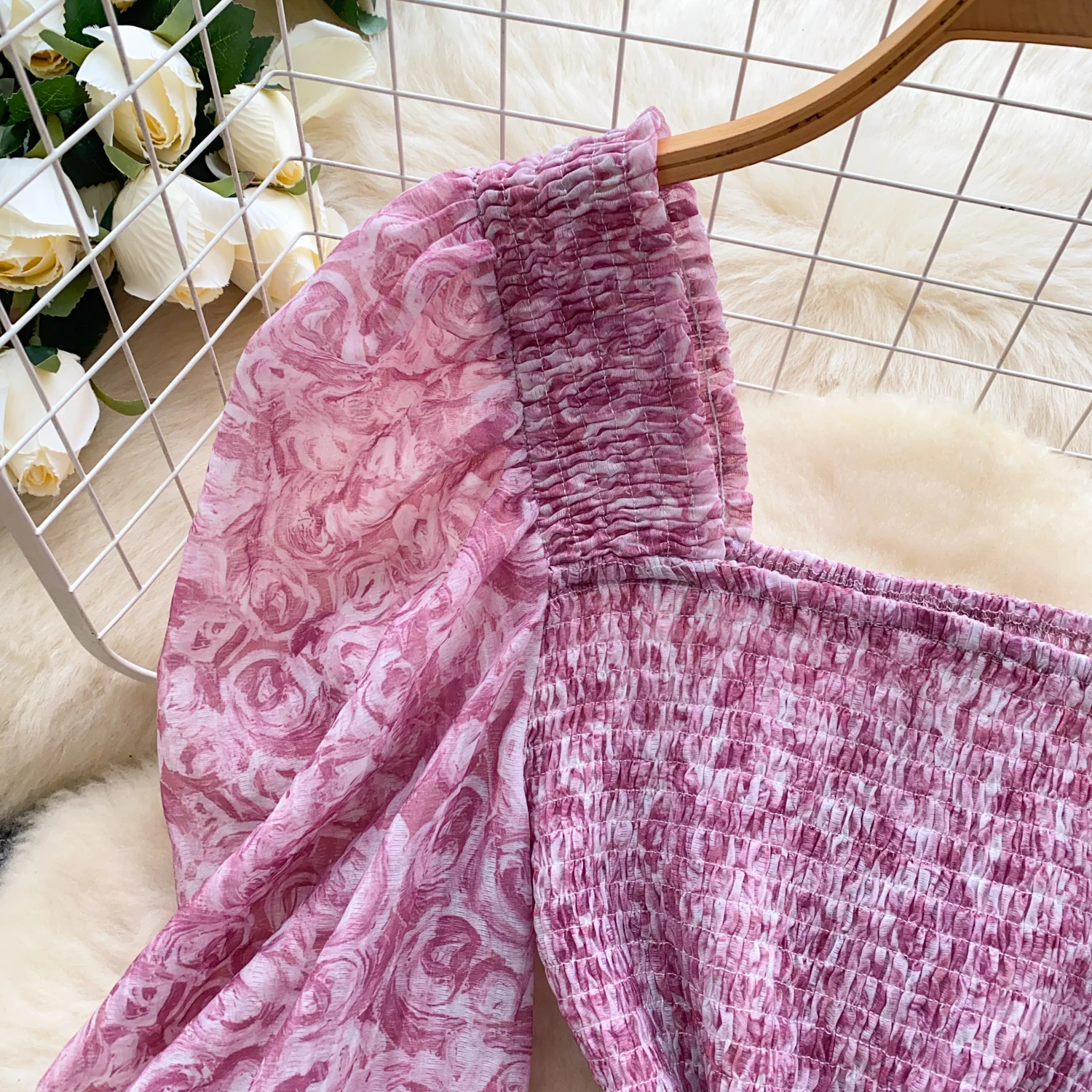 シックな長袖プリントエレガントなファッションセクシーなオフィスレディシャツ女性ブラウス秋の女性の服