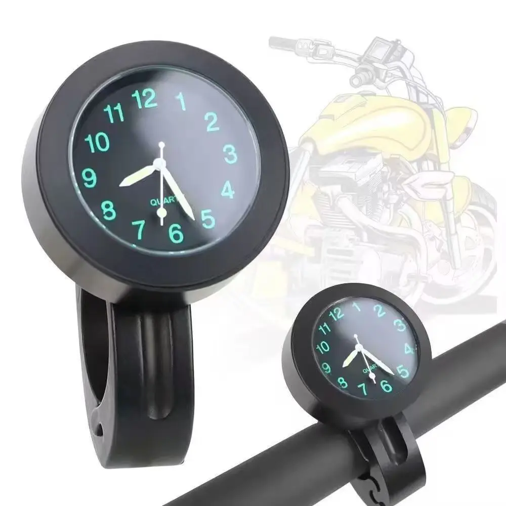 Aluminum Luminous Quartz Watch 22-25mm Motorcycle Scooter Bicycle Handlebar Mount Clock Time Display Clock Moto Accessories view 4
