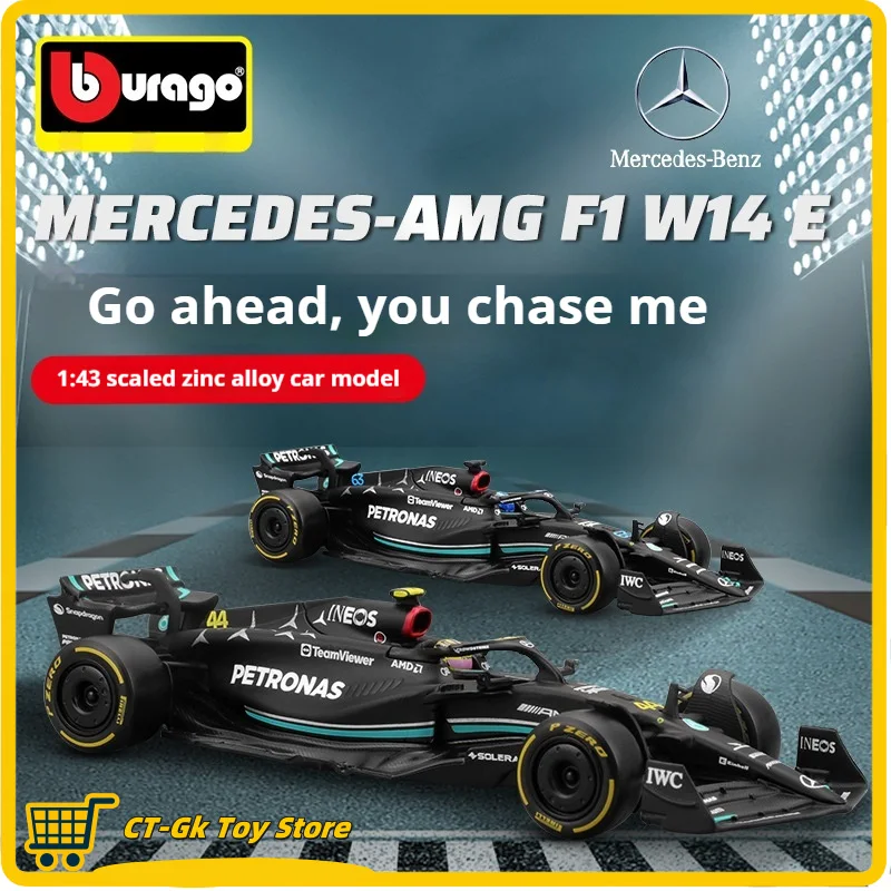 

Модель автомобиля Bburago 1:43, модель Mercedes Benz Amg F1 W14 из сплава 2023, формула гоночного автомобиля, декоративная коллекция