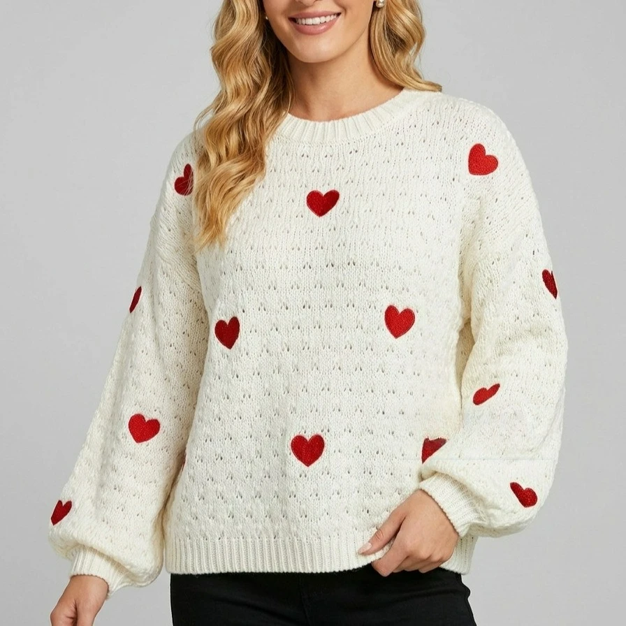 2026 Autumn and Winter New Knitted Sweater Round Neck Pullover Loose Women's Sweater