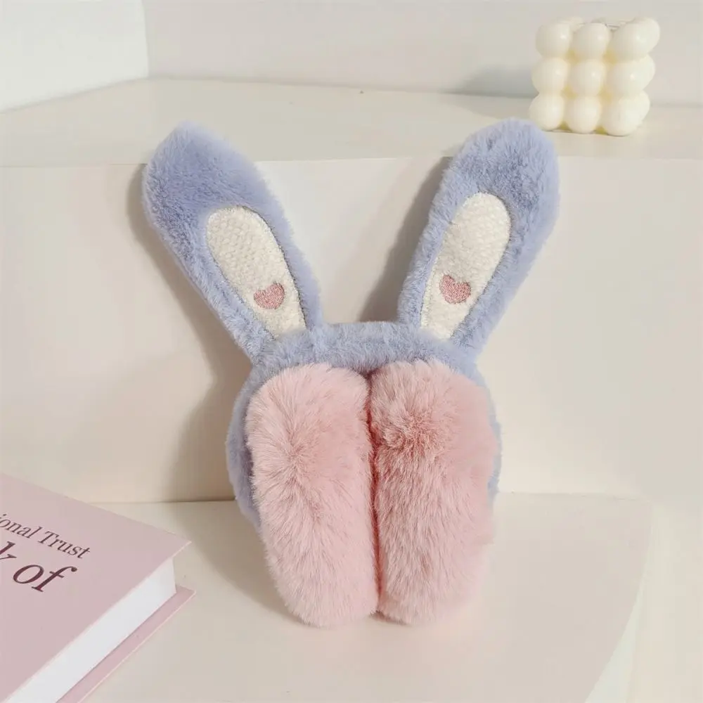 New Cartoon Rabbit Ear Warm Earmuffs Rabbit Ear Plush Folding Earflap Cold Protection Soft Winter Earflaps Women