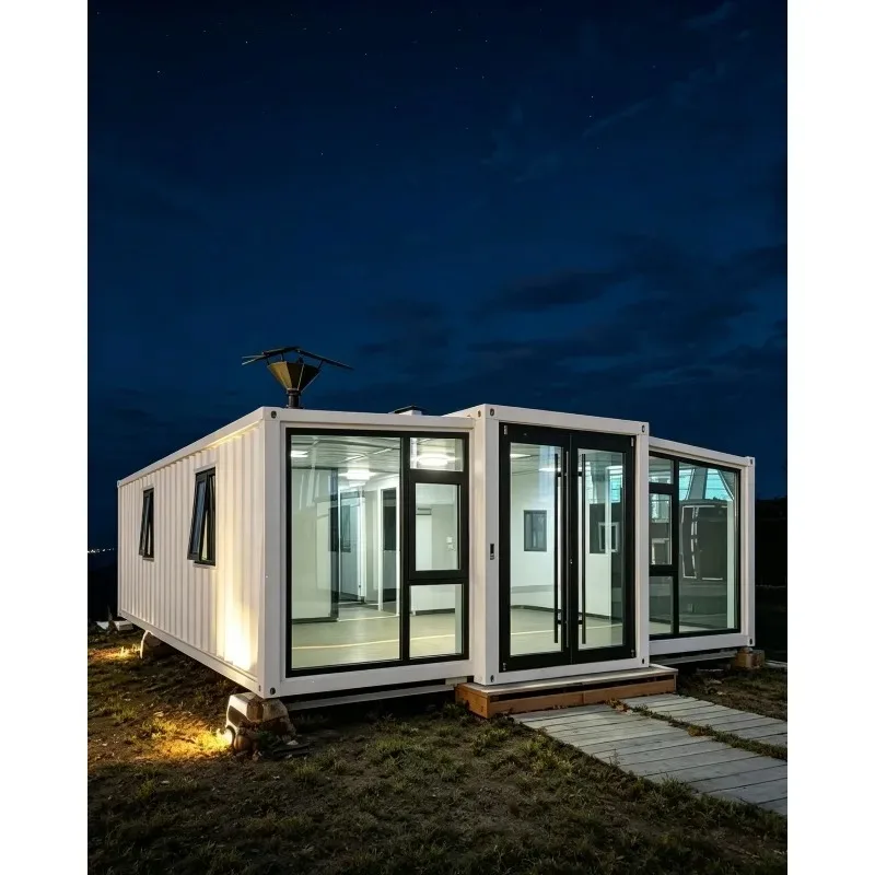 Flat Pack Folding Container House 20ft Prefab Modular Tiny Home Portable Mobile Office Living Expandable Quick Build