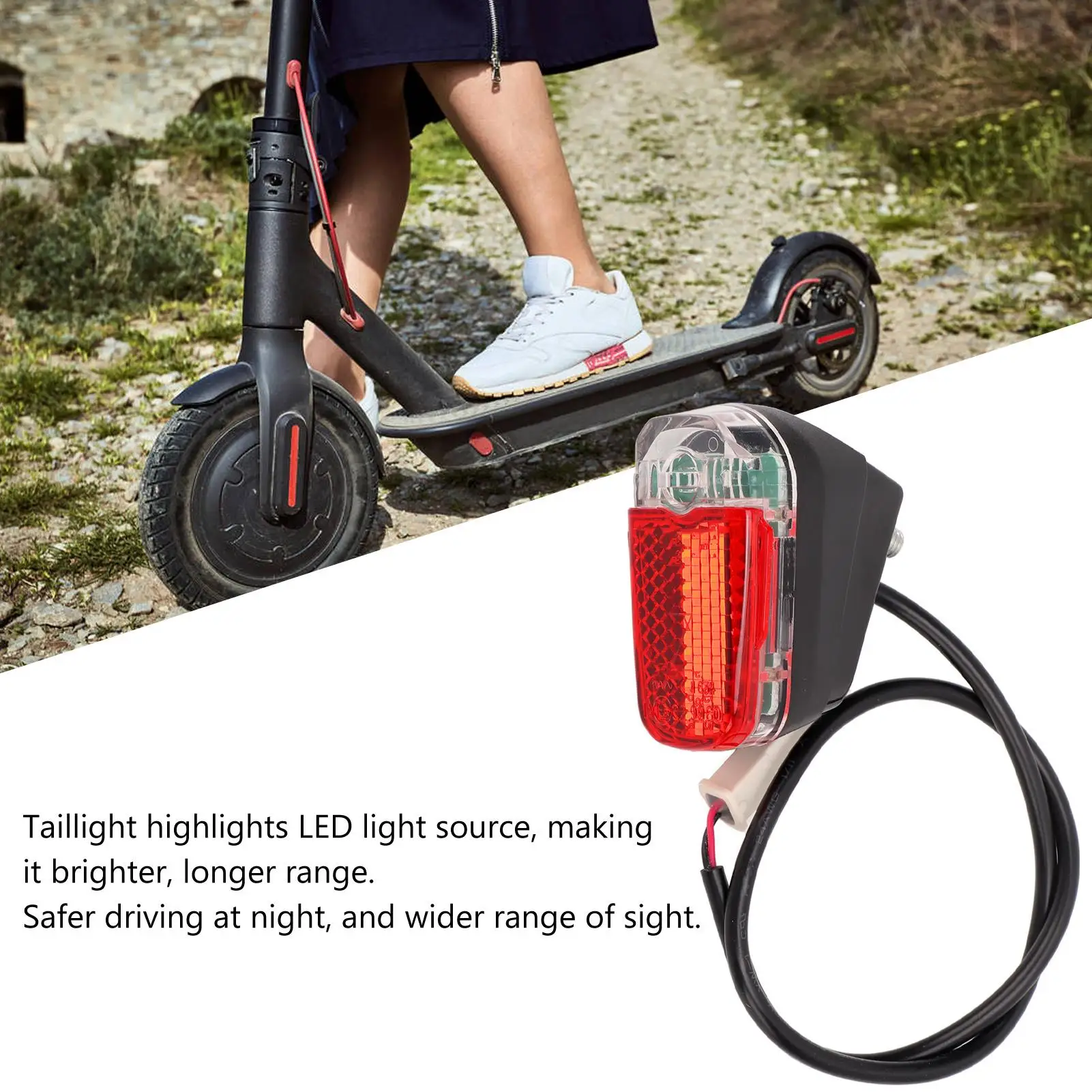 Fashionable LED Rear Warning Light Reflective Tail Light for Electric Scooter for ninebot MAX G30D Model