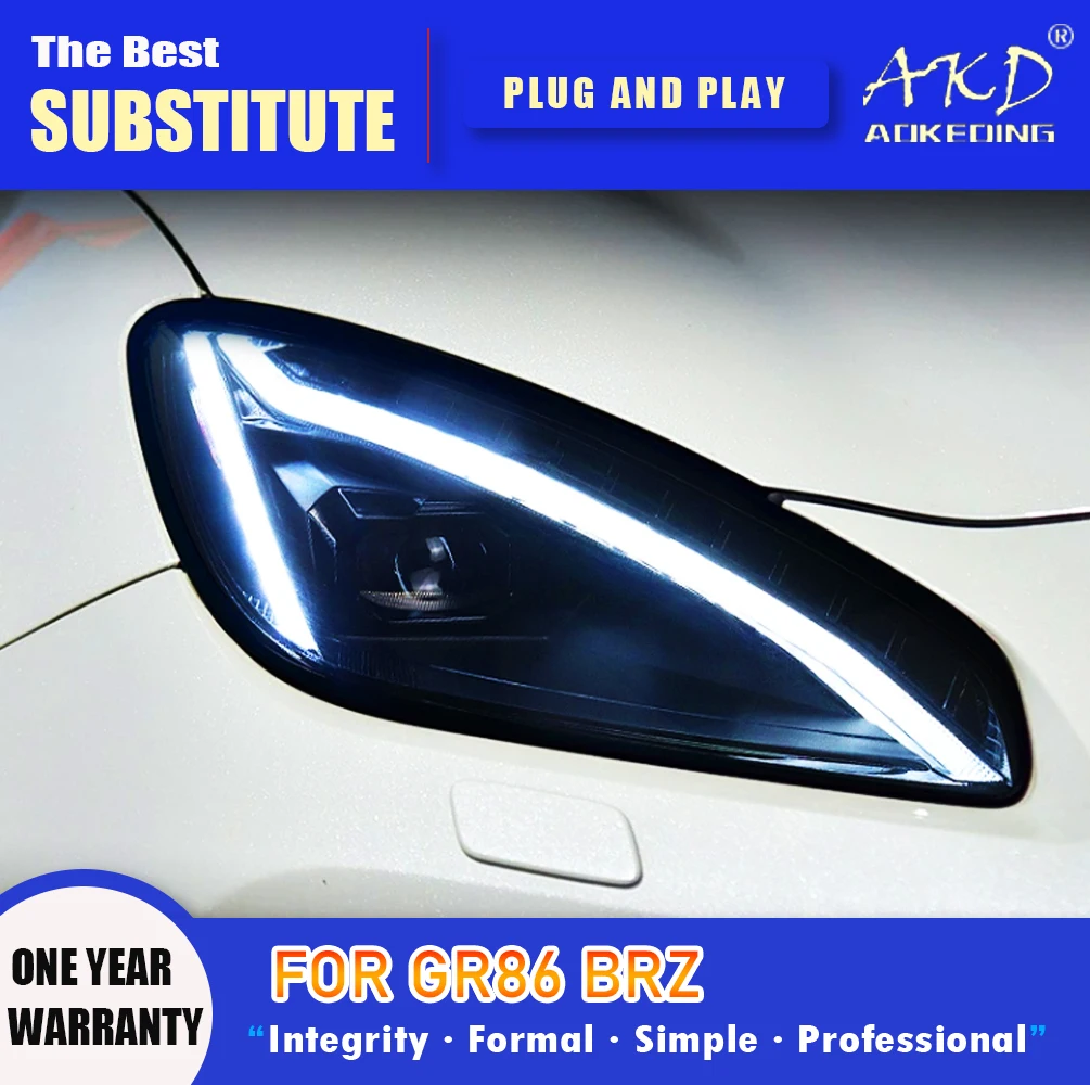 

AKD Head Lamp for Subaru BRZ GR86 LED Headlight 2022-2023 Headlights GR86 DRL Turn Signal High Beam Angel Eye Projector Lens