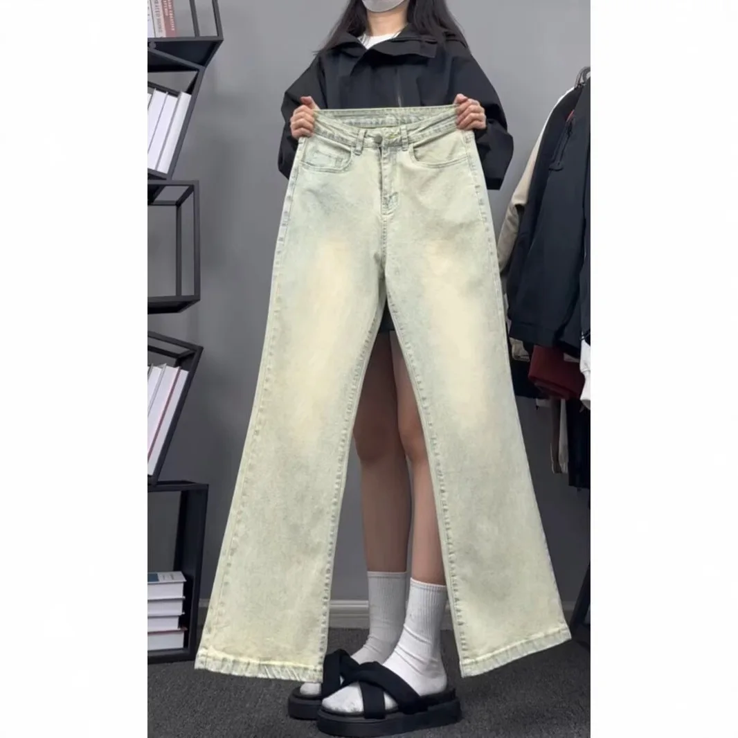

Yellow mud jeans men's retro pants hip-hop casual micro-pull pants 2025 spring and summer new fashion high street