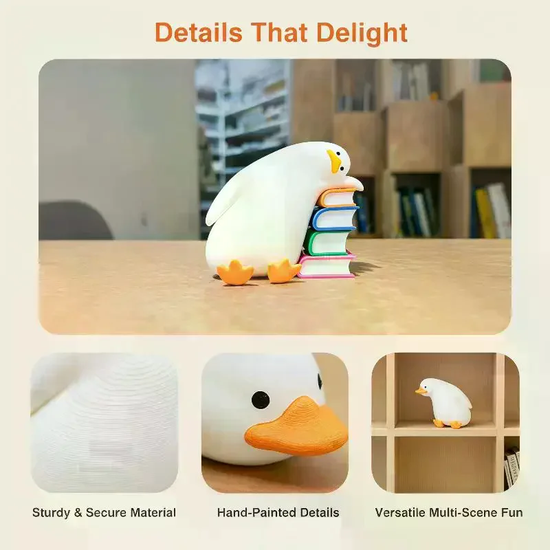 Cute Duck Bookend Book Holder Decorative Bookends For Heavy Books Anti Slip Book Stopper For Home Office Desk