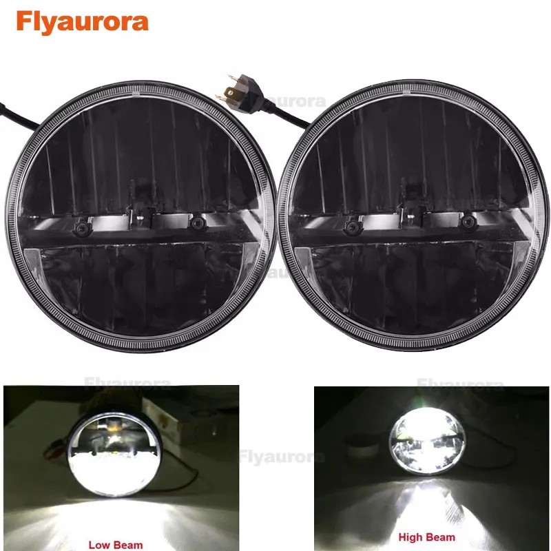

7'' Round Projector Headlights With High/low Beam 7inch LED Headlamp For Jeep Wrangler Jk Tj Hummer Land Rover Defender Suzuki