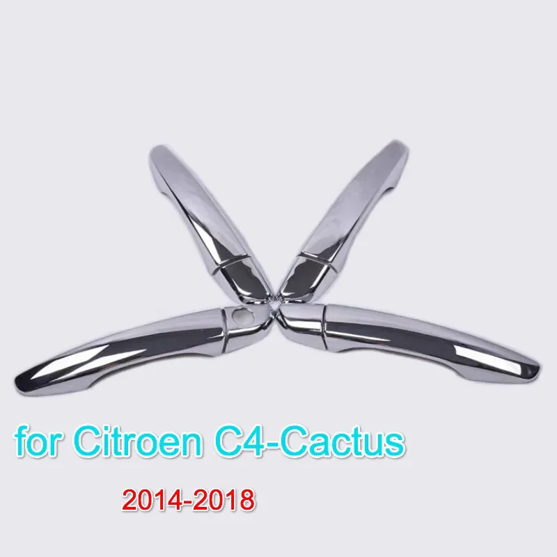 FUNDUOO For Citroen C4 Cactus 2014 2015 2016 2017 2018 C-Cactus New Chrome Car Door Handle Cover Trim Sticker Styling Accessorie