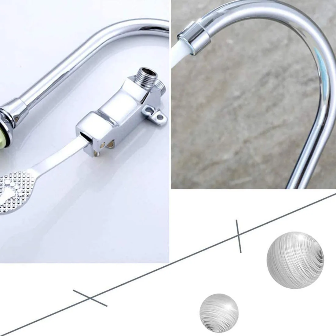 1PC Switch Control By Foot Faucet Brass Floor Mount Single Foot Pedal Water Valve For Basin, Touchless Pedal Faucet G1/2’’ IPS