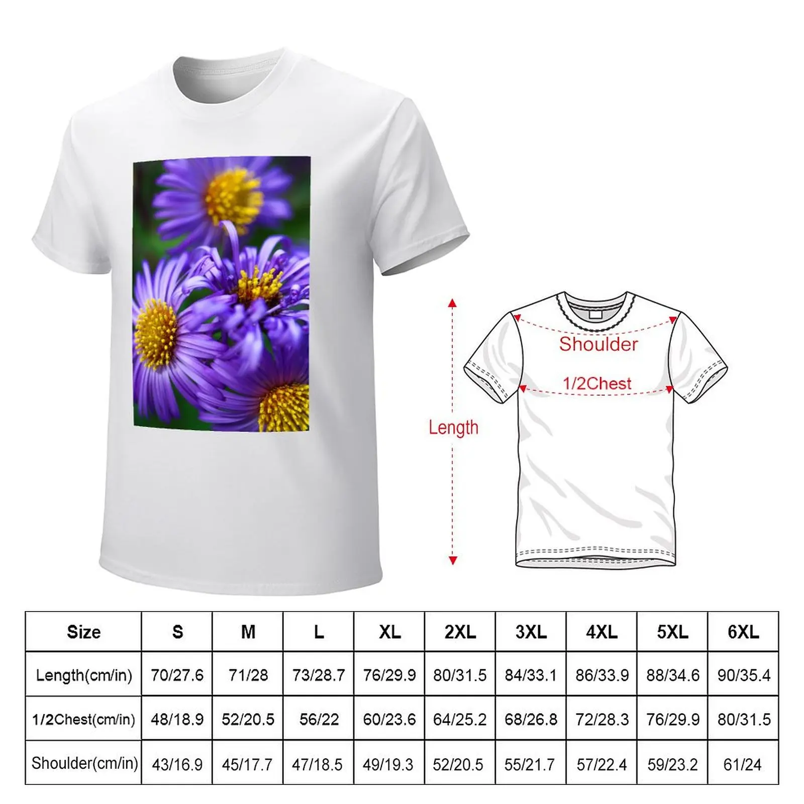 Wild & Beautiful Fall Aster T-Shirt summer tops summer clothes plus size tops quick drying Men's t-shirt