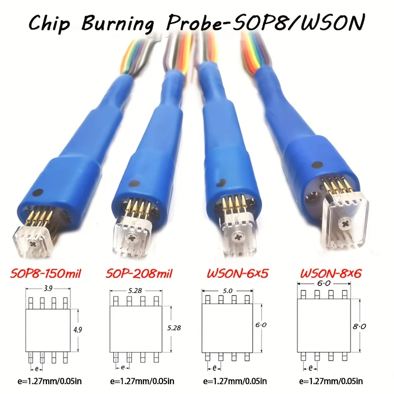 

1pcs mil probe line for Sop8 wson chip download burn write probe spring needle flash eeprom chip burner cable Sop8 wson