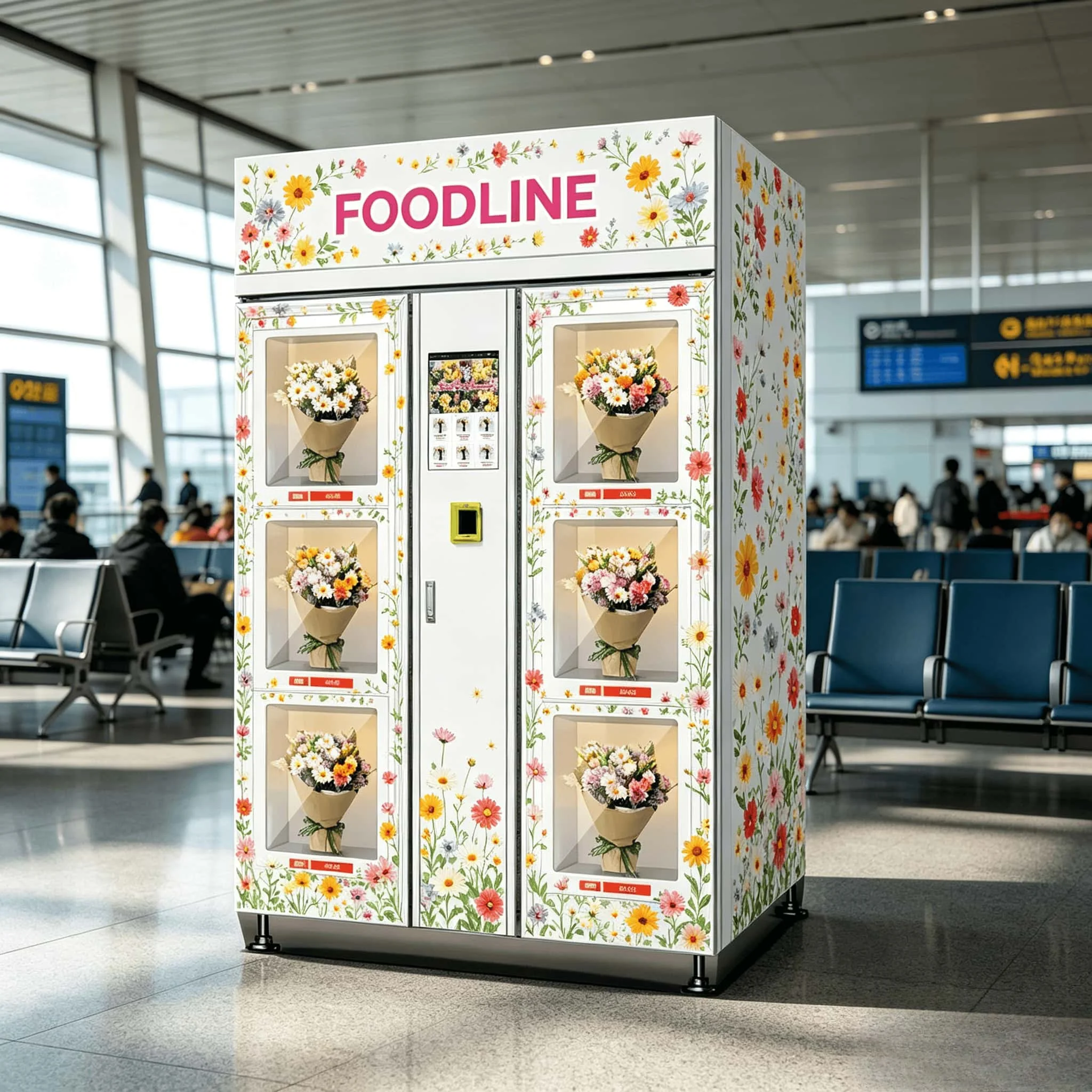 FOODLINE Residential Street Flower Vending Locker Waterproof Touch Screen 24h Unmanned Fresh Flower Retail Equipment