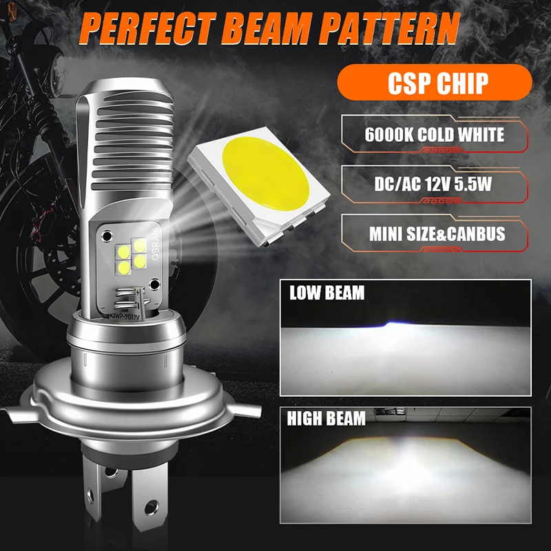 OSRAM Original Motorcycle HS1 LED Headlight Bulb DC AC 12V Universal HS1 High/Low Car Lamps  1:1 PX43T 7285CW 6000K White 1 Pc image 3