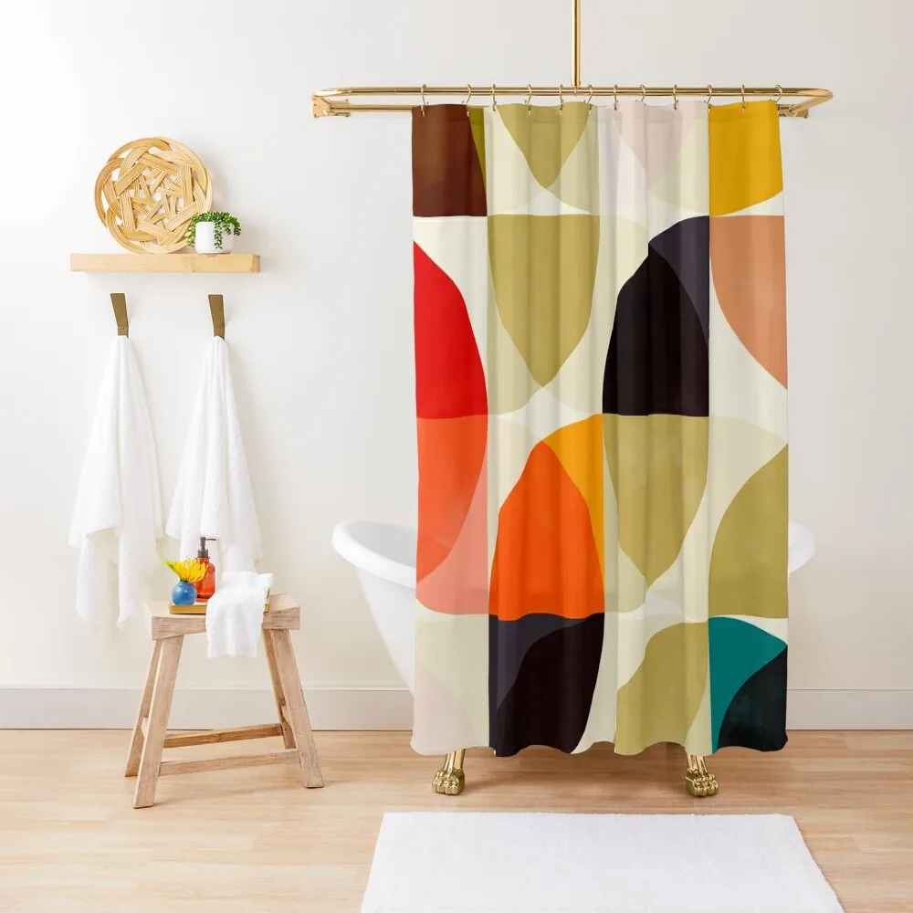 

mid century 4 Shower Curtain Cover Waterproof Fabric Bathroom Curtain