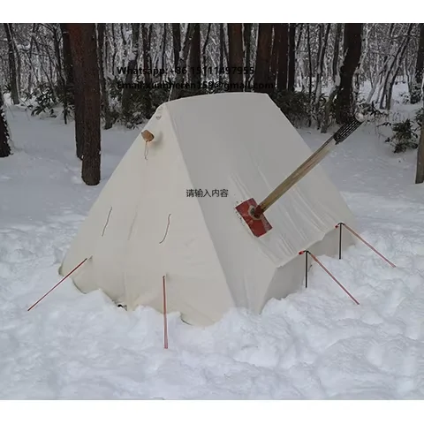 

Custom OEM Flame Retardant Canvas Hot Tent with Stove Jack 4 Season Winter Camping Tent
