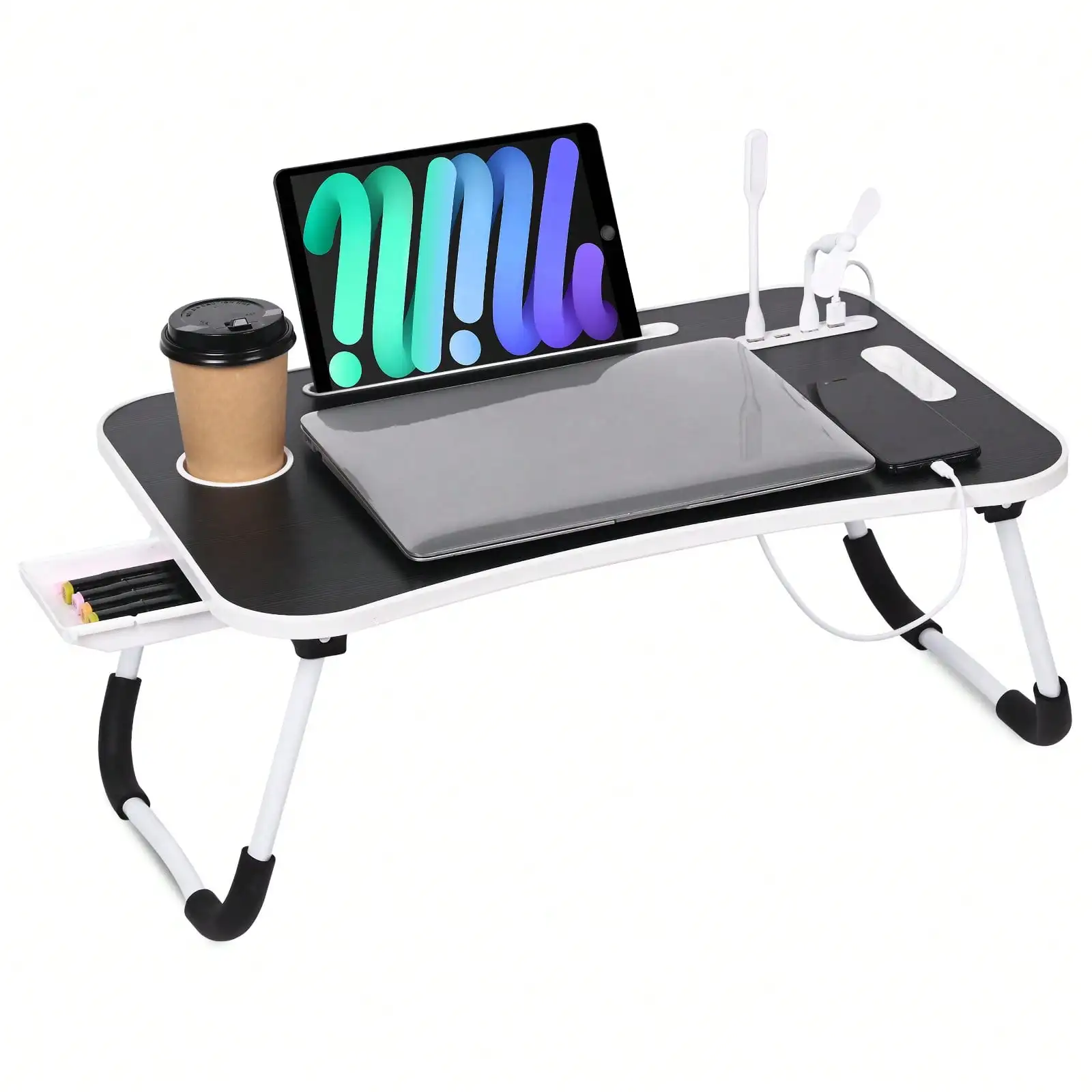 Portable Foldable Laptop Bed Desk with USB Charging