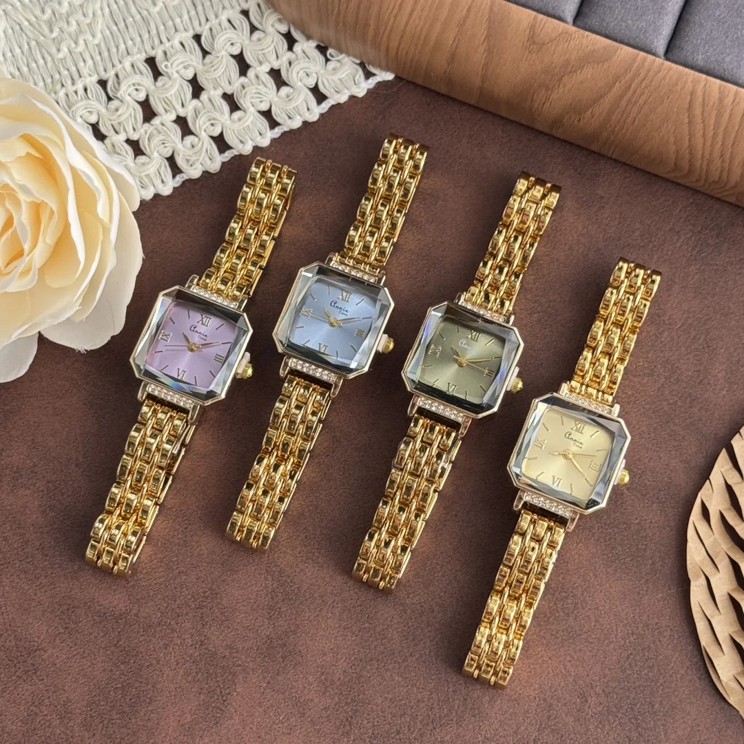 

Женские часы с квадратным циферблатом, золотые наручные часы для женщин, кварцевые часы с ремешком из сплава, женские часы, подарок на День святого Валентина, Reloj Mujer