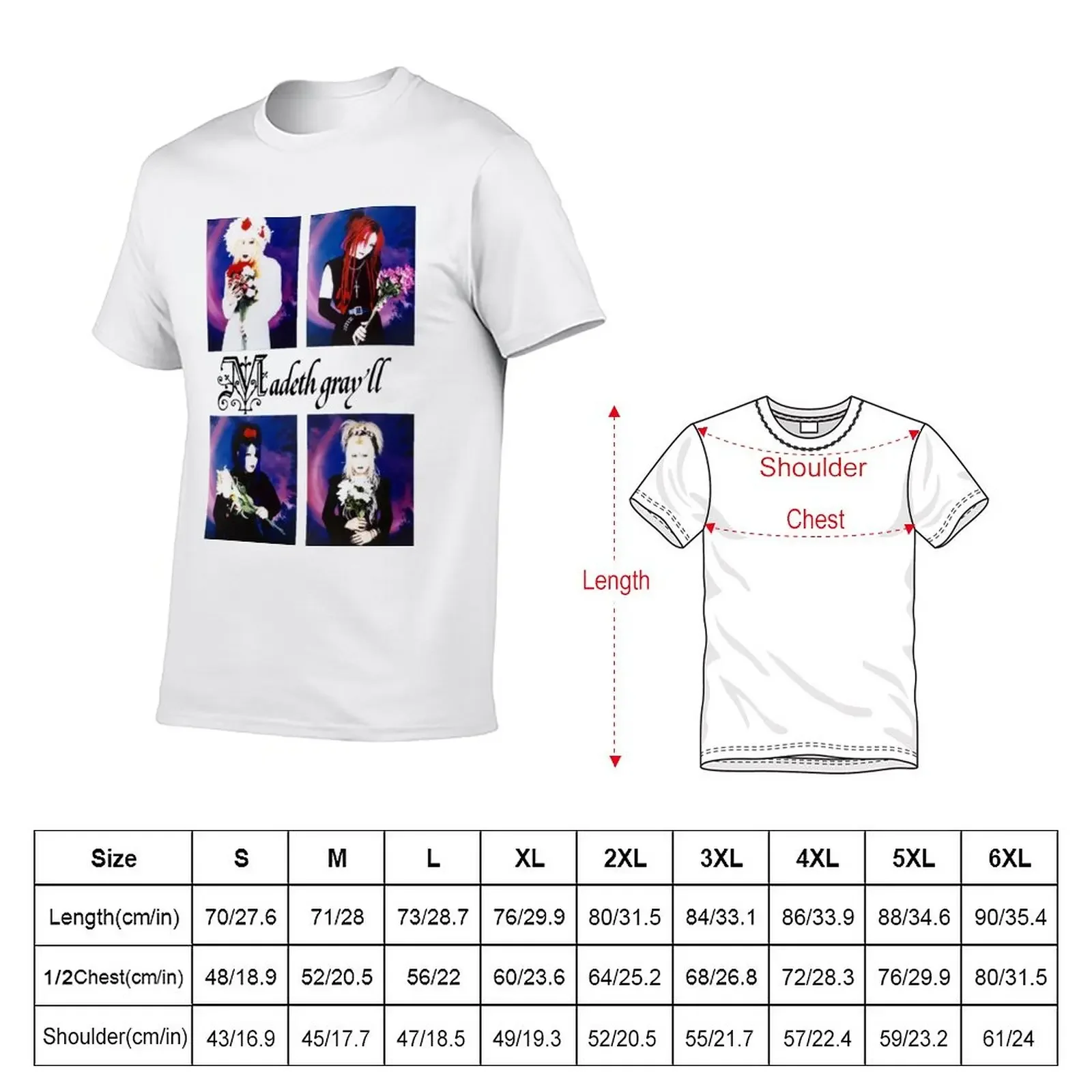 Madeth gray'll - Visual Kei Band T-Shirt for a boy cute clothes boys whites Men's cotton t-shirt