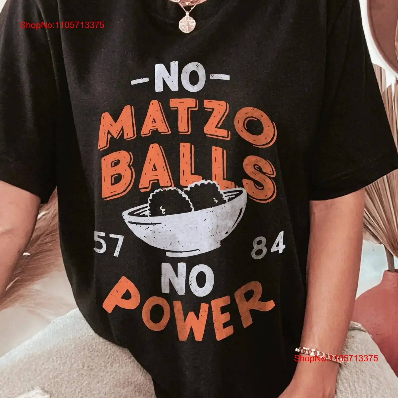 Matzo Balls Retro Rosh Hashanah T Shirt Baby Matzah Matching Clothing Shana Tova vintage Washed Breathable Soft streetwear
