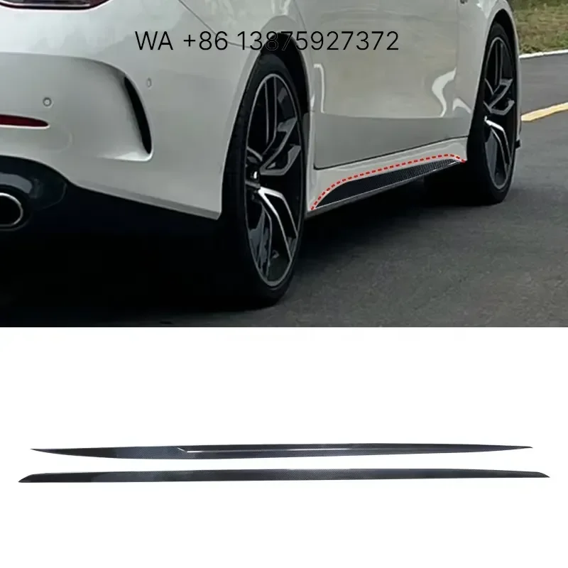 Wmwmnu Carbon Fiber Side Door Molding Trim for CLS400 CLS550 CLS53 Sport C257 2018-2022 Car Exterior Decoration