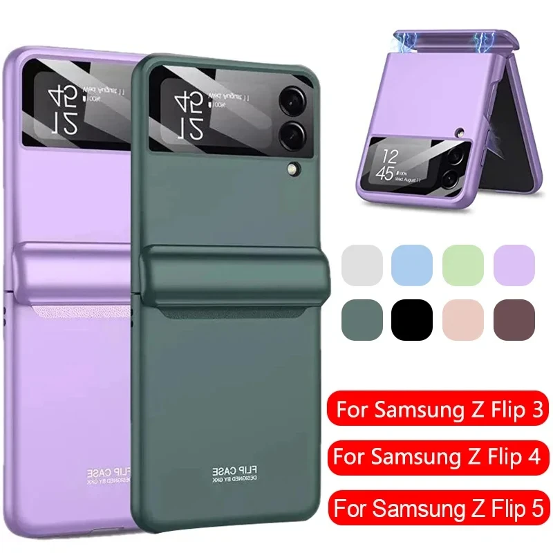 

Flip4 Flip5 Magnetic Case For Samsung Galaxy Z Flip 6 5 4 3 Full Protection Hinge Luxury Cover Shell Camera Glass on Z Flip 3 4