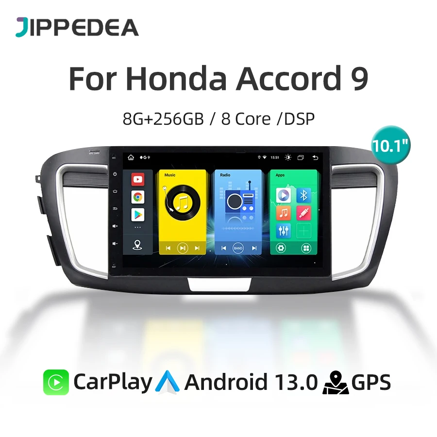 Android 13.0 8G 256G CarPlay Car Multimedia Player GPS Navigation 4G WiFi Bluetooth DSP Car Radio For Honda Accord 9 2015-2017