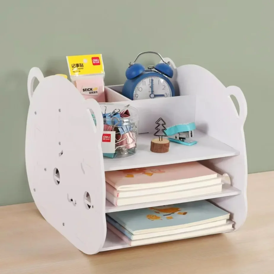 

A4 Desktop Storage Box Office Supplies Finishing Storage Box Office File Rack Multi-Layer File Shelf Cute Data Bookshelf New