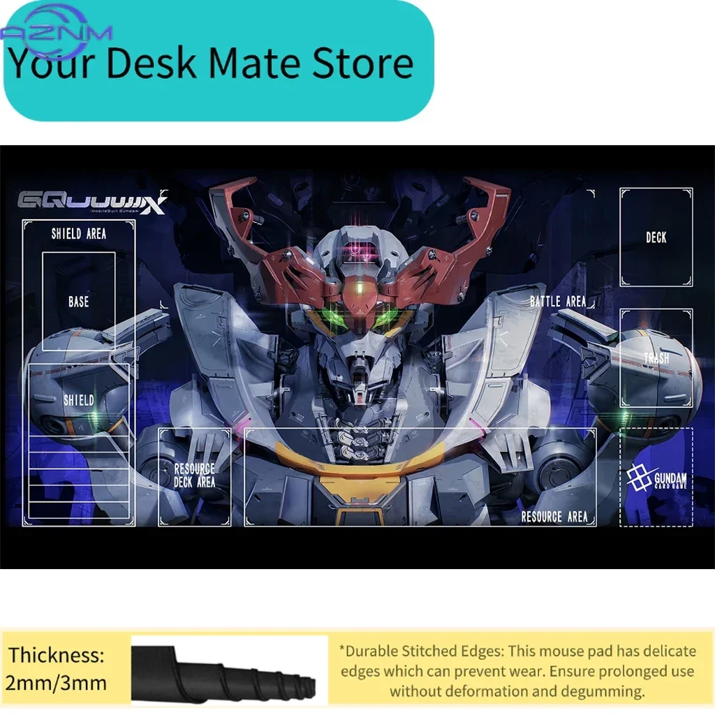 Futuristic Armored Mecha TCG Playmat Large Non Slip Rubber Card Game Mat Lock Edge Desk Mouse Pad