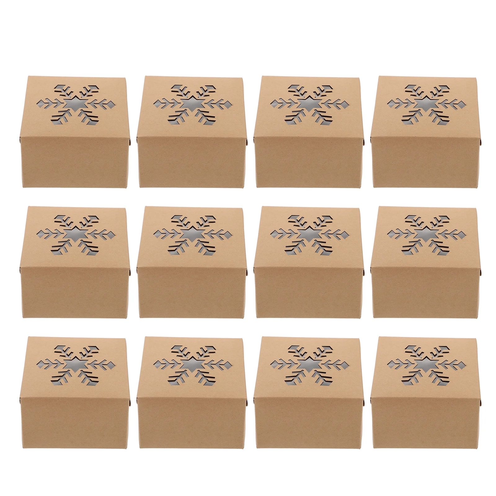 

25 Pcs Snowflake Window Boxes Kraft Paper C y Cookie Holder Muffin Cases Biscuit Packaging Gift Box Storage Solution Holidays