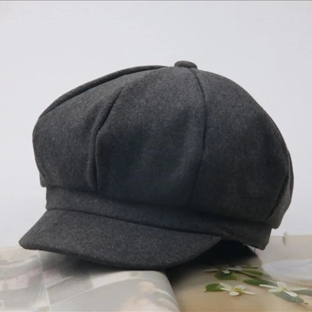 

Fashion Kids Adult Unisex Solid Color Octagonal Peaked Cap Painter Beret Hat Child Hat Korean-style Photography Props Gorras 모자