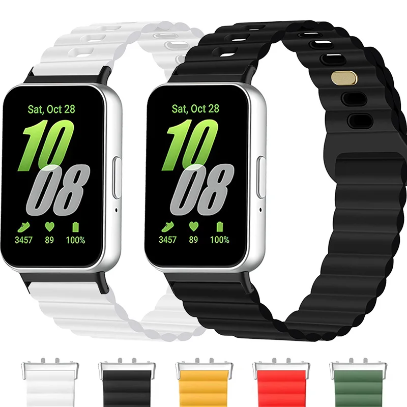 Atmungsaktives Armband für Samsung Galaxy Watch Fit 3, Sport-Silikon-Uhrenarmband für Galaxy Fit3 Zubehör, Correa-Armband für Herren und Damen