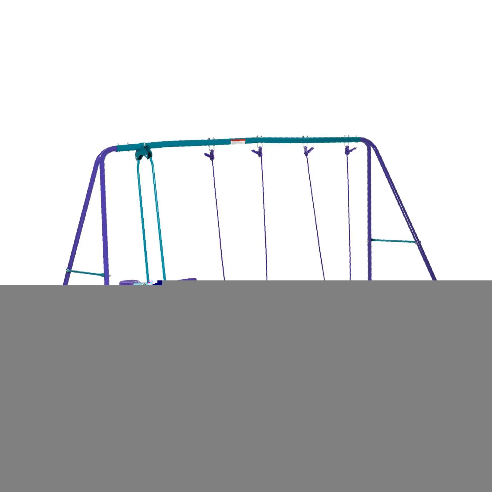 Balançoire en métal avec planeur, deux sièges de balançoire et hauteur réglable,