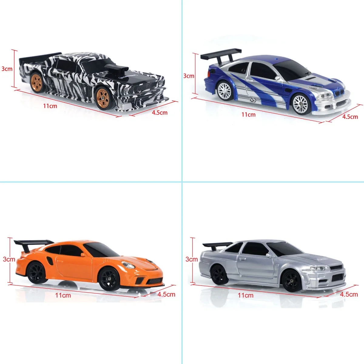 Upgraded Gyro 1/43 RC Drifting Car Racing RTR 4WD High Speed Radio Control Model 2.4G Drift Race Cars Vehicle Toys Boys Gifts