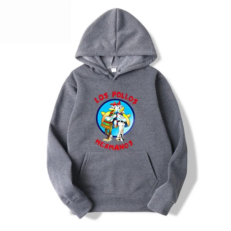 LOS POLLOS Hermanos Men\'s Hoodies Loose Pullover Letter Print Male Sweatshirts Chicken Brothers Pullovers Warm Breathable Hoody