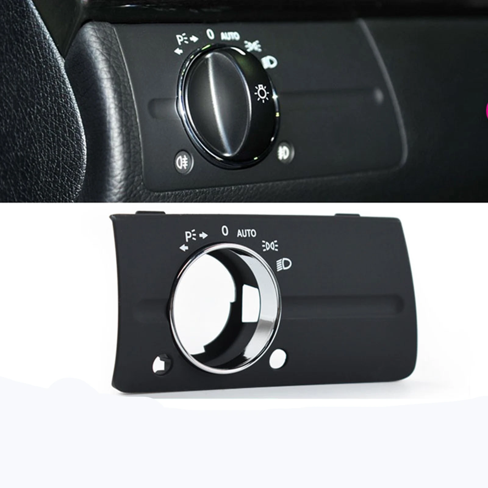 

Headlight Switch Panel For Mercedes Benz W211 E Class 2003-2008 Standard Version Black Front Head Light Lamp Knob Button Cover