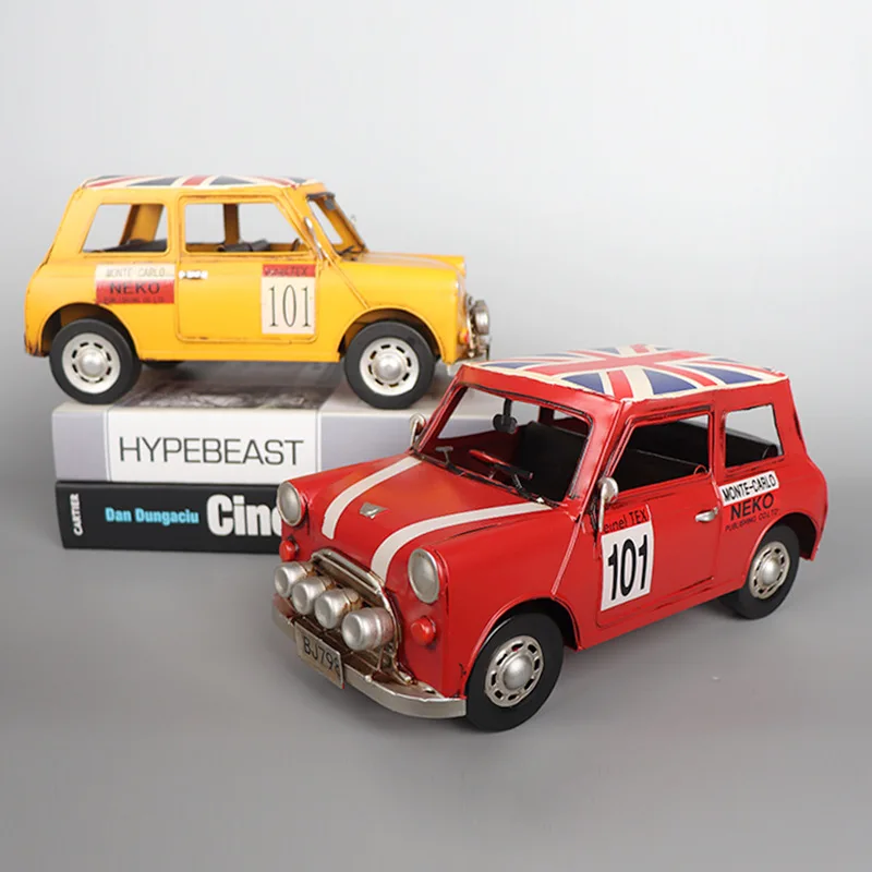 Retro Imitation  Mini Car Model Iron Retro Bar Cafe Window Display Ornaments Decoration Car Ornaments