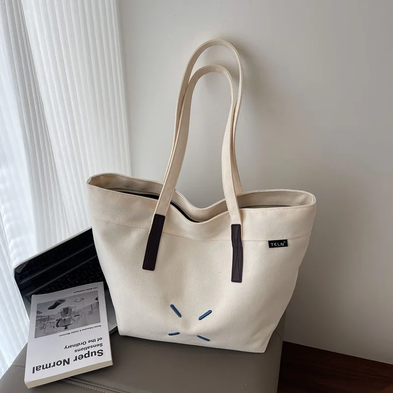 

Women's Tote Bags 2025 Korean Fashion Big Shoulder Shopper Brand Large Ladies Canvas Luxury Designer Female Handbag Purses