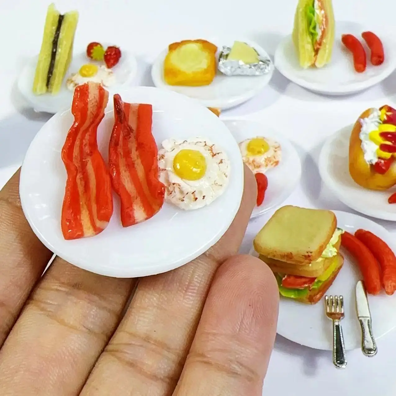 Ensemble de petit-déjeuner sandwich l'inventaire fait à la main avec des créateurs, nourriture pour Butter House, mini cuisine, accessoires de course de jouets, nouveau, 1/6