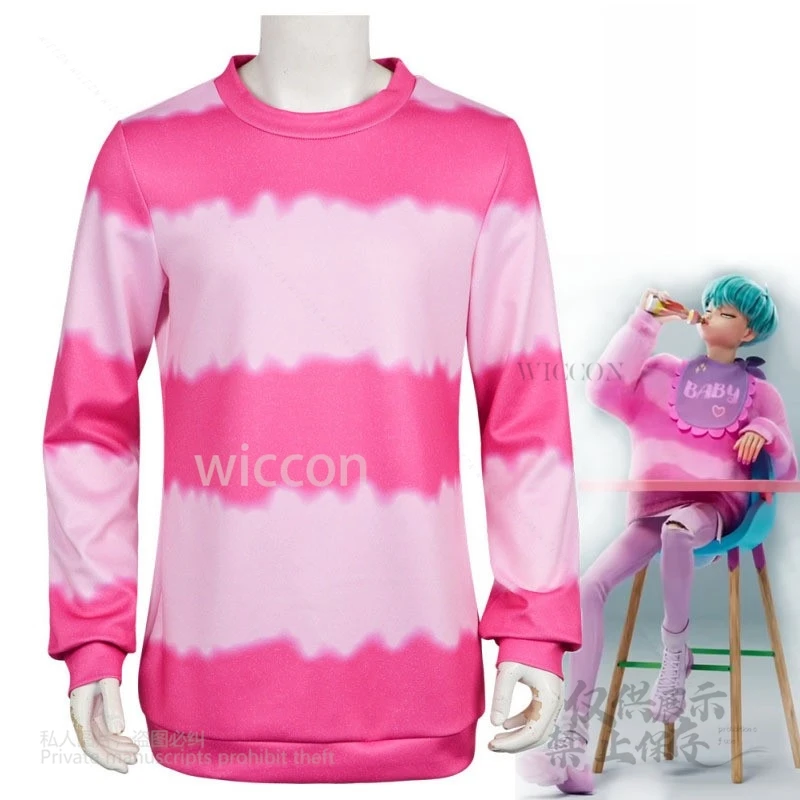 Película de Anime KPop Demon Hunters superestrella JASA niños bebé sudadera rosa peluca verde menta pantalones camisa sombrero conjunto completo disfraz de Cosplay