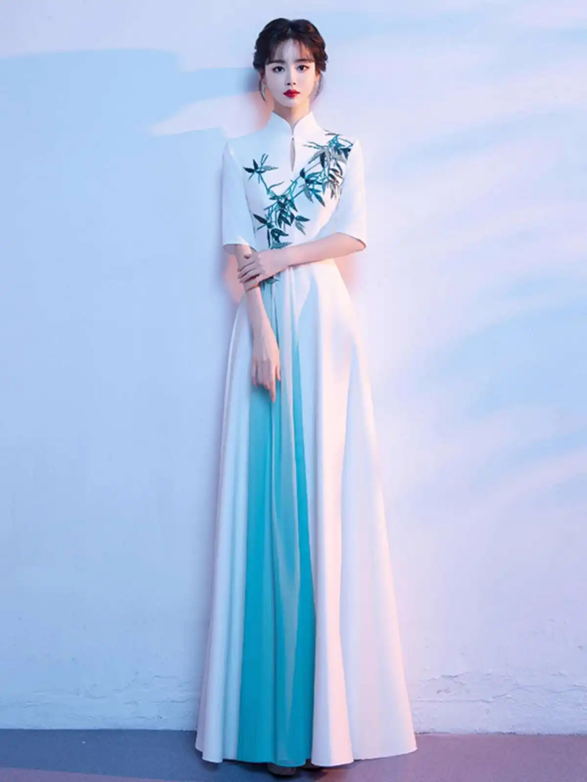 nouveau-grand-costume-de-chorale-pour-femmes-jupe-longue-degradee-commande-solo-robe-de-soiree-hote-compere-emcee-anchorwoman-nouvelle-collection