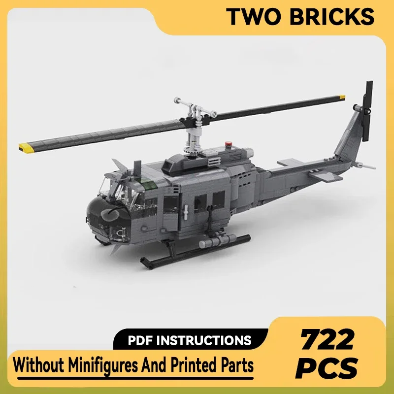 

Moc Building Blocks Military Model UH-1H Helicopter Technical Bricks DIY Assembly Construction Toys For Childr Holiday Gifts