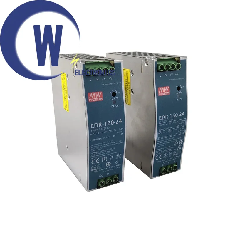 Mean Well EDR-120-24 EDR-150-24 meanwell 24V DC 5A 120/150W Single Output Industrial DIN RAIL Power Supply