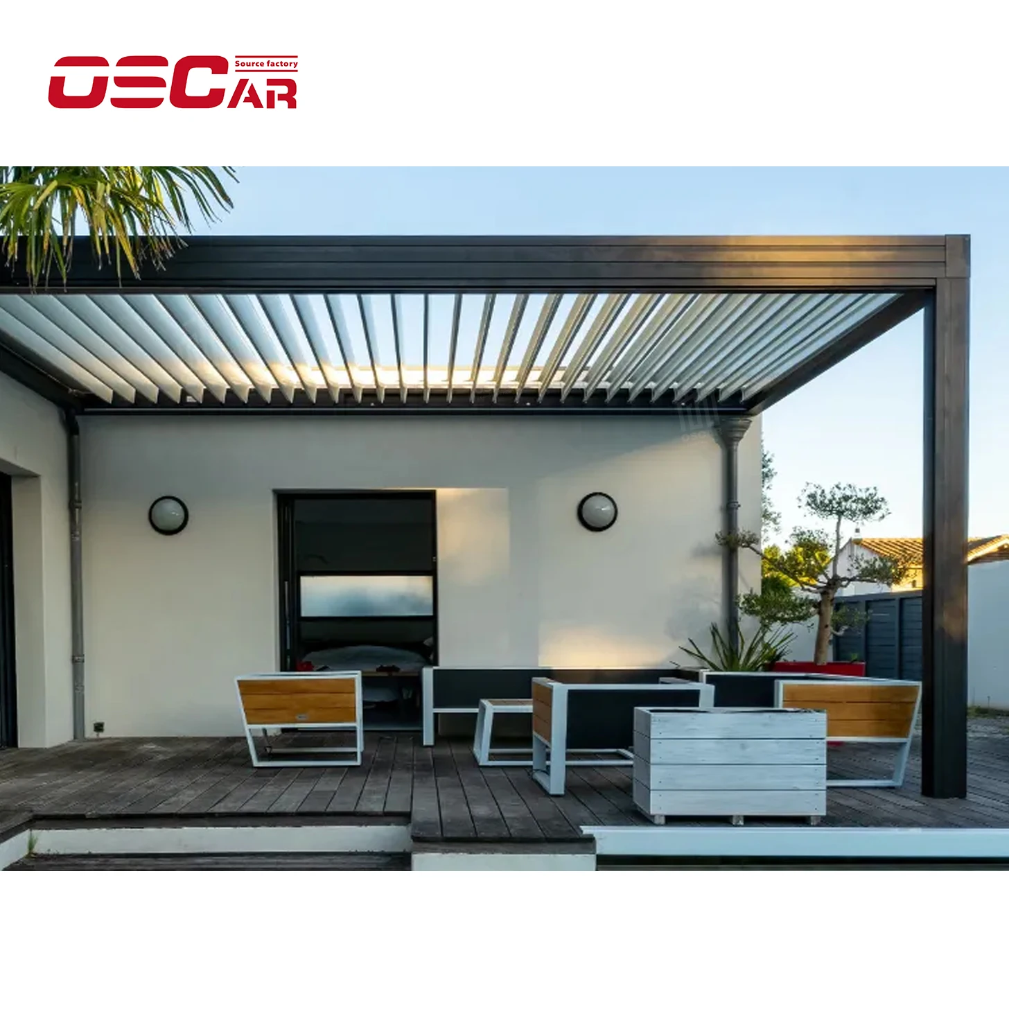 

DS Motorised Outdoor Gazebo Modern Aluminium Louver Roof Bioclimatic Pergola for Sunshade